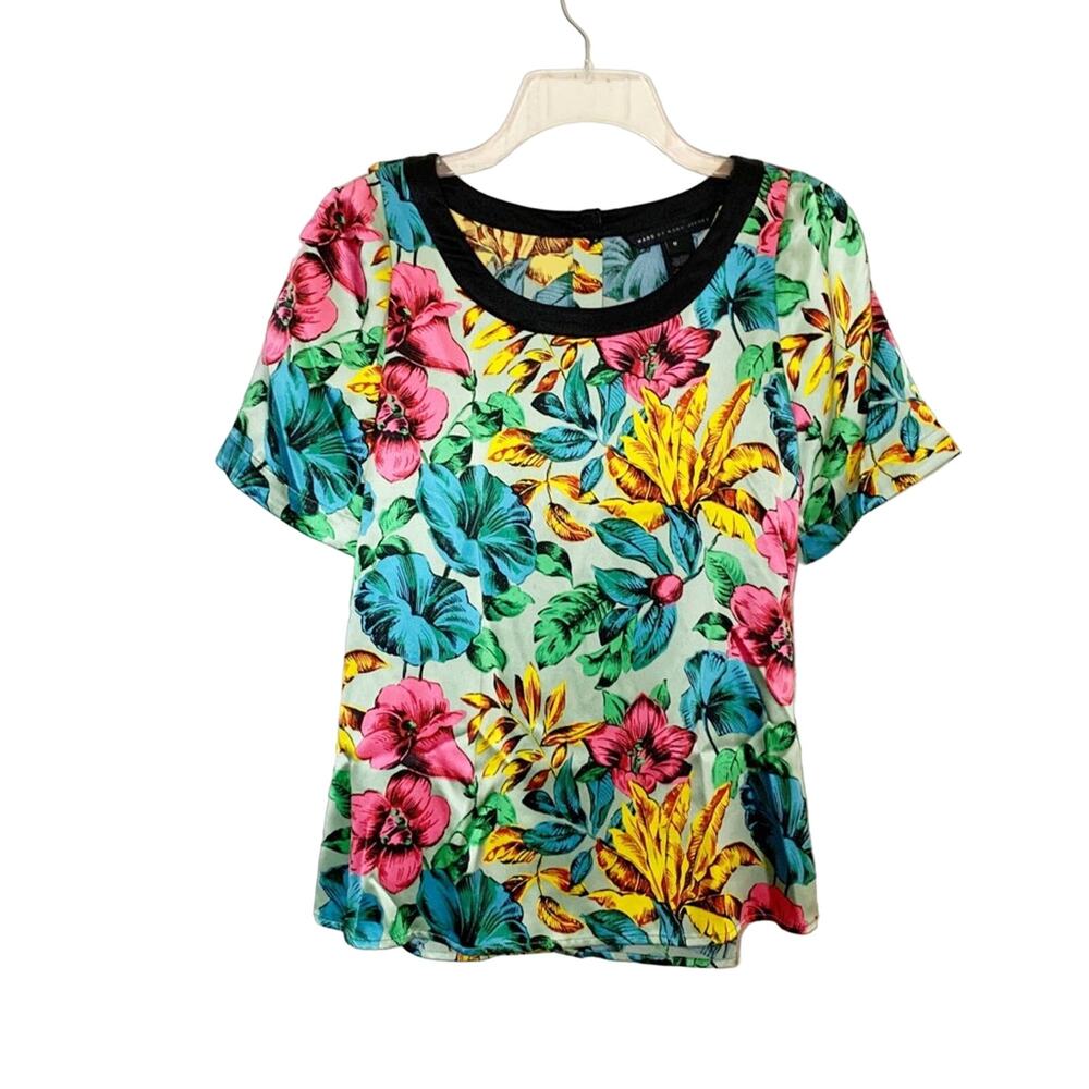 Marc by Marc Jacobs Tropical Print Silk Blouse M